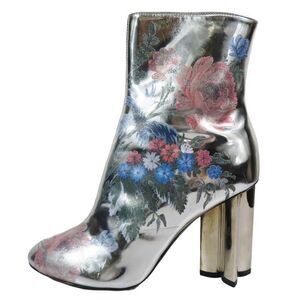 Unused LOUIS VUITTON Silhouette Line Ankle Boots Metallic Floral Print Short